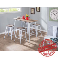 LumiSource CS-OR VW+E2 Oregon Counter Stool Set of 2 in White Espresso